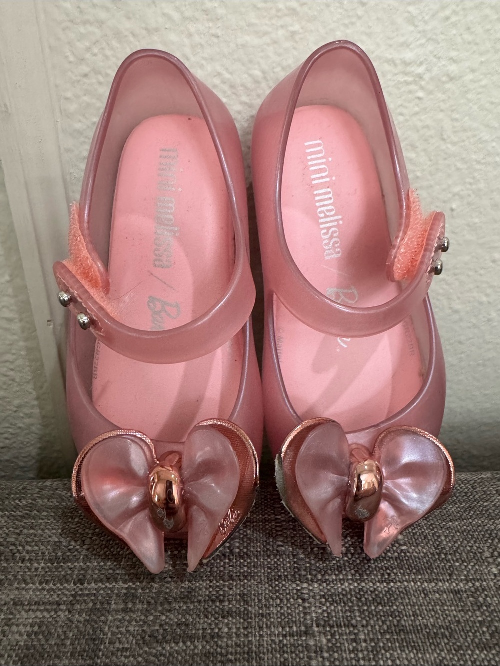 Little Kids Girls Mini Melissa Barbie Mouse Pink Bow Sandals Size 6
